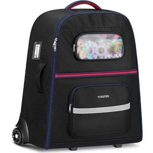 YOREPEK Padded Stroller Travel Bag with 2 Large Wheels, Extendable Handle