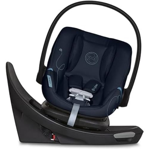 Cybex Aton G Swivel Infant Car Seat with 180-Degree Rotate, Linear Side-Impact Protection, 11-Position Headrest, SensorSafe & Safelock Base, Ocean Blue