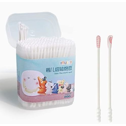 400pcs/2 Baby Cotton Swab Round Spiral Head Tip Baby Nose Cleaner Infant Ear Cotton Buds Newborns Nasal Swabs