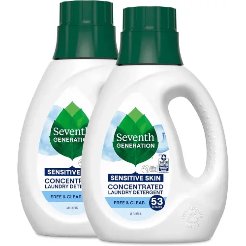 Seventh Generation Concentrated Laundry Detergent Liquid Free & Clear Fragrance Free 40 Fl Oz (Pack of 2)