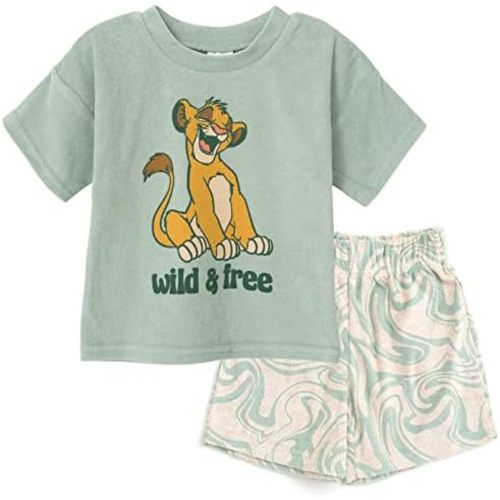 Disney Loop Terry Cloth T-Shirt and Shorts Outfit Set Toddler to Big Kid Sizes (2T - 10-12)
