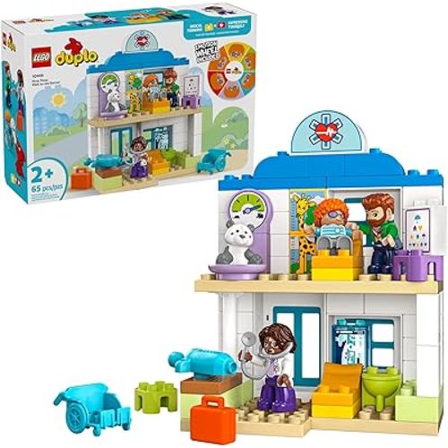 LEGO DUPLO Town First Time Visit with The Doctor Office Building Toy Playset - Preschool Learning and Educational Toy for Toddlers, Boys and Girls, Ages 2+ - Baby Gift Idea - 10449
