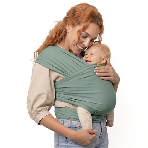 Boba Baby Wrap Carrier – Original Baby Sling Carrier for Newborns (7–35 lbs), Soft, Secure, Hands-Free & Ergonomic, Ideal for Comfortable Bonding, New Parents (Sage Green)