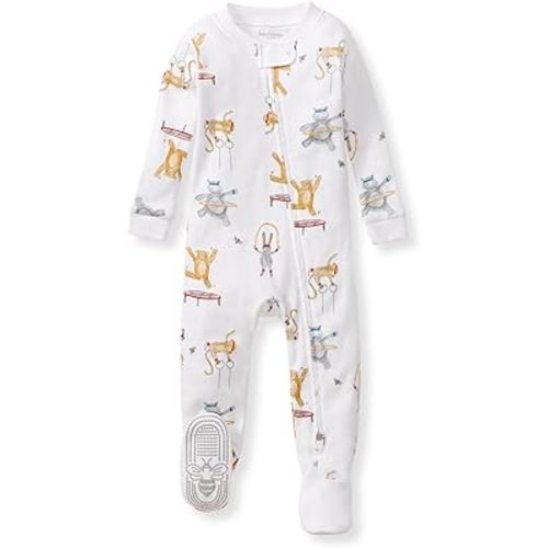Burt's Bees Baby baby-boys Boys Sleeper Pjs, 100% Organic Cotton, One-piece Footie, Zip Up Jumpsuit, Snug Fit Pajamas