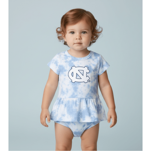 UNC Logo Tie-Dye Short Sleeve Hopper Onesie