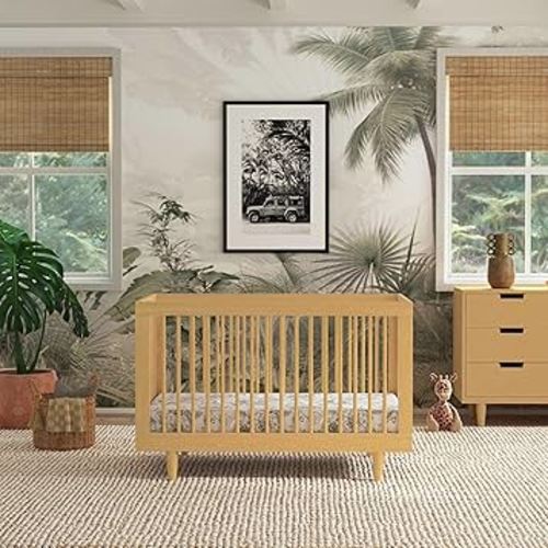 DaVinci Marley 3-in-1 Convertible Baby Crib with Toddler Bed & Daybed Conversion, Durable & Easy to Assemble - GREENGUARD Gold Certified - with 4 Adjustable Mattress Heights - Honey