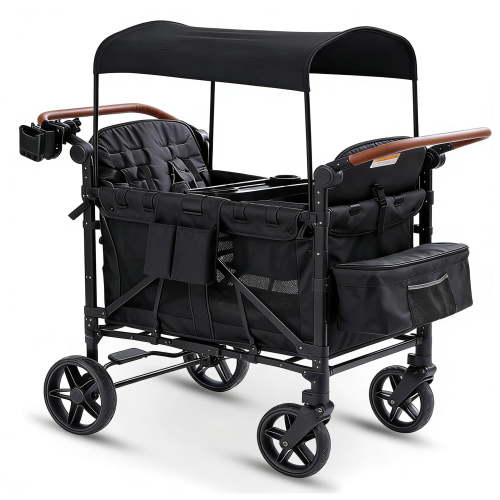 Akaber, Stroller Wagon for 4 Kids, 4-Seater, Foldable with Snack Tray