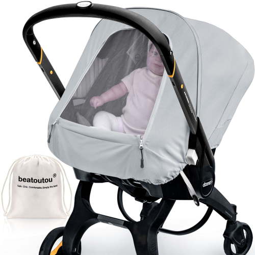 Summer Baby Car Seat Cover Compatible with Doona Car Seat and Stroller,Breathable Sunproof Car Seat Canopy for Boys & Girls,Suitable for Spring/Summer/Autumn Use (Gray)