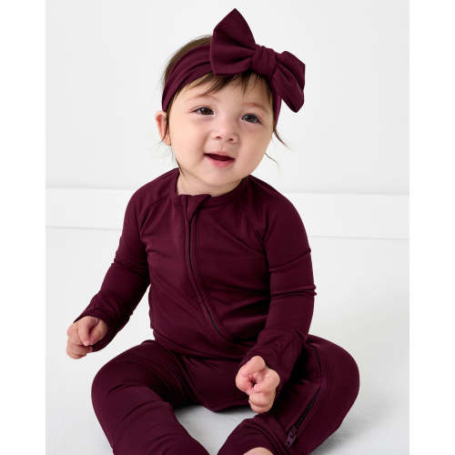 Classic Burgundy Luxe Bow Headband | Little Sleepies