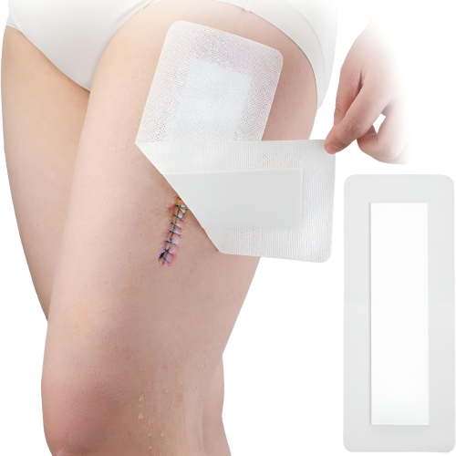 QARUN 10 Pcs Waterproof Adhesive Island Dressing 4"x10" for Post Knee Replacement Hip Surgery Shower Protector Bandage Surgical Incision Wounds Cover Breathable Bordered Gauze