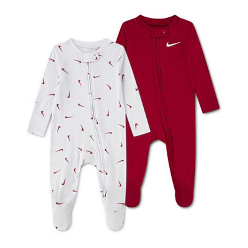 Baby Essentials Viscose Long-Sleeve Footed Coveralls, 2 Pack