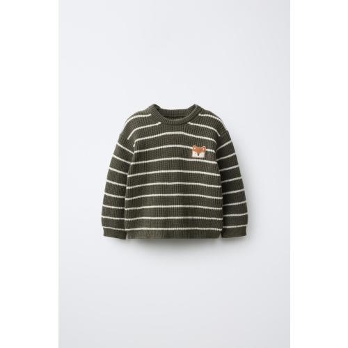 PURL KNIT PATCH SWEATER - Khaki | ZARA United States