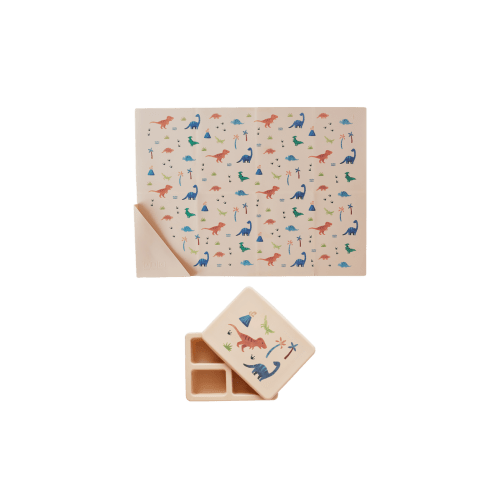 Silicone Mini Bento Box and Foldable Placemat