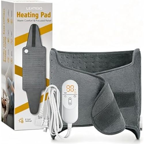 Heating Pad for Back & Period Cramps, Wrap Around Heating Pad for for Waist Stomach, Versatile Electric Heated Pad for Neck Shoulders Thigh Knee, Birthday Gifts for Women Men Mom Dad