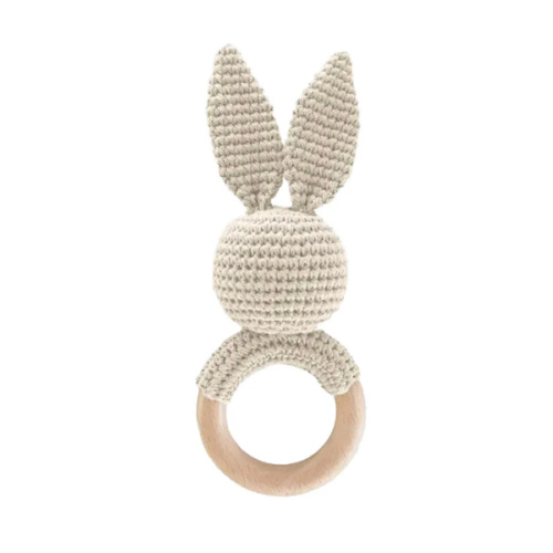 Cotton Bunny Rattle Teether