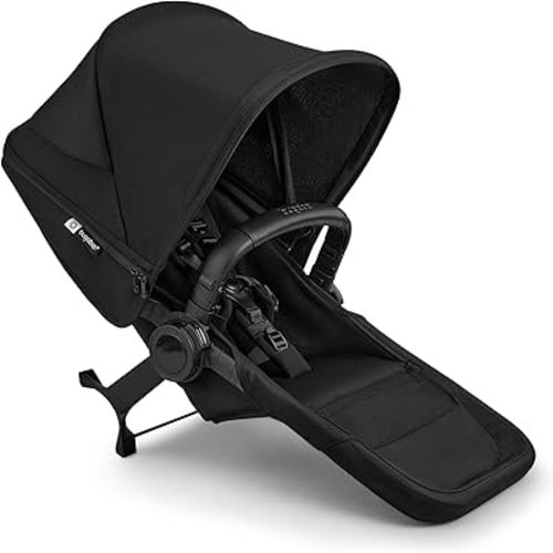 Bugaboo Donkey 6 Sibling Seat – Complete Second Seat Kit for Side-by-Side Double Stroller Conversion, Reversible & Reclining Toddler Seat with Sun Canopy – Heritage Black