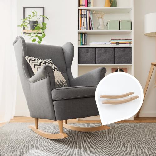 Conversion kit for IKEA Strandmon / Rocking chair legs for wingback chairs / Furniture legs for IKEA rocking chairs / with felt glides for floor