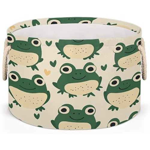 TropicalLife Cute Cartoon Frog Large Blanket Basket