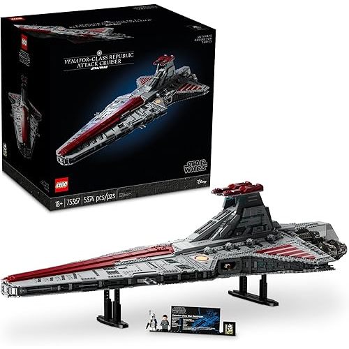 LEGO Star Wars Venator-Class Republic Attack Cruiser, Ultimate Collector Series Building Set for Adults with Captain Rex Minifigure, Star Wars Gift, The Clone Wars Activity for Stress Relief, 75367