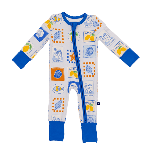 Larkspur Baby | Romper Pajamas | Convertible Footed Romper in Mediterranean Breeze