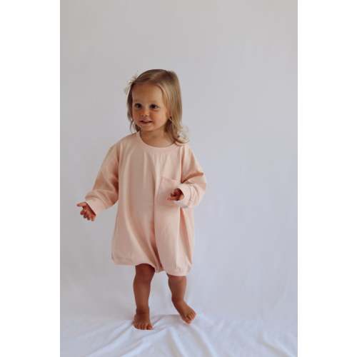 Harley Pocket Romper in Peach Powder