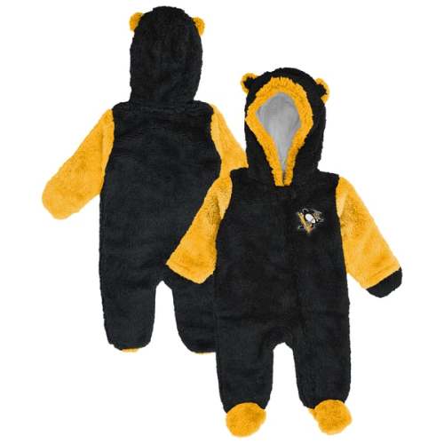 Pittsburgh Penguins Newborn Fleece Full-Zip Sleeper - Black