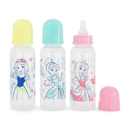 Baby Bottles 5 oz for Girls 3 Pack of Disney "Princess" Infant Bottles for Newborns and All Babies BPA-Free Plastic Baby Bottle for Baby Shower