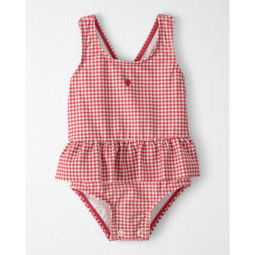 Baby Girl Recycled Swimsuit in Red Gingham - Little Planet | Carter's