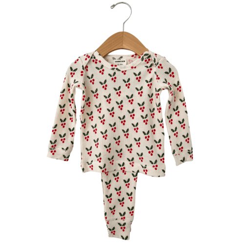 Organic Waffle 2-Piece Set, Holly