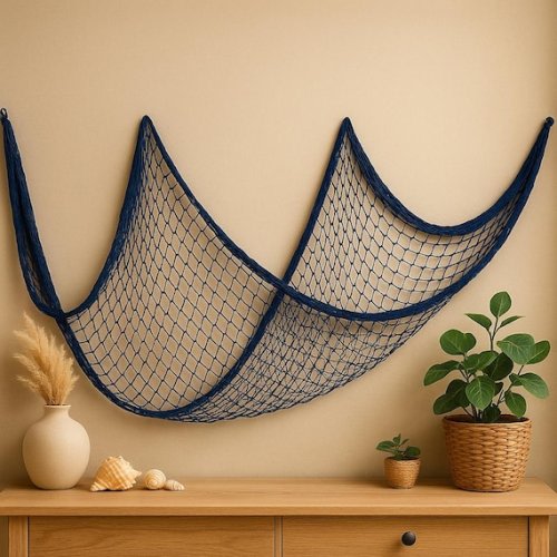 Seashell Fishing Net Wall Decor: Coastal Mediterranean Style - Etsy