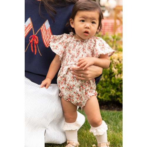 Baby Jovie Romper in Ivory Heritage Rose