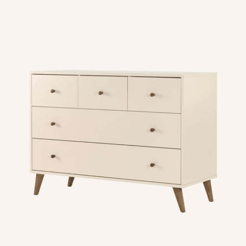 dadada Austin 5-Drawer Dresser - Almond Milk/Walnut