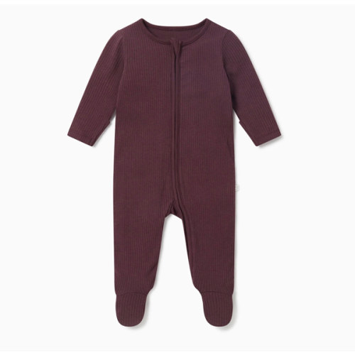 Ribbed Clever Zip Sleepsuit Ribbed berry / 0-3 months
