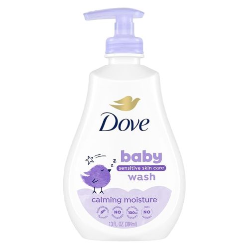 Baby Dove Sensitive Skin Care Baby Wash Calming Moisture 13 oz | For a Calming Baby Bath Wash Hypoallergenic and Tear-Free, Washes Away Bacteria