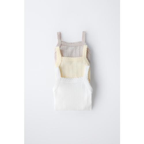 THREE-PACK OF RIB KNIT BODYSUITS WITH CUTOUT DETAIL - Yellow | ZARA United States