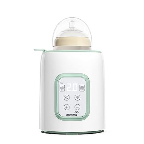 Grownsy Baby Bottle Warmer, 8-in-1 Fast Baby Milk Warmer with Timer for Breastmilk or Formula, Accurate Temperature Control, 24H Keep, Food Heater&Defrost BPA-Free Bottle Warmer for All Bottles- Green