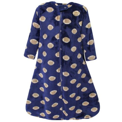 Hudson Baby Infant Boy Plush Long-Sleeve Sleeping Bag, Sack, Blanket, Football, 0-6 Months