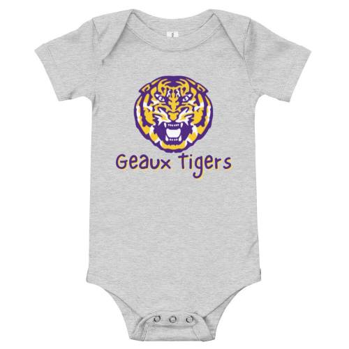 Geaux Tigers Onesie | LSU Tigers T-shirt | Football Season | LSU Football | Short Sleeve Baby Bodysuit | Baby Shower Gift | Baby Onesie