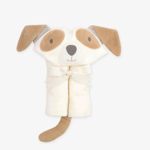 Tan Puppy Hooded Baby Bath Wrap