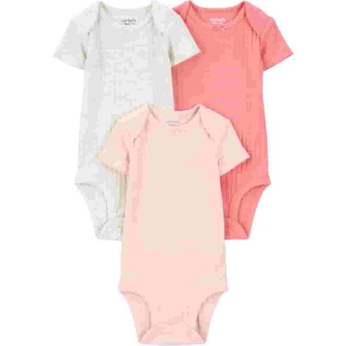 Carter's Child of Mine Baby Girl Bodysuits 3-Pack, Preemie-18M, Cotton Blend, Snap Closures