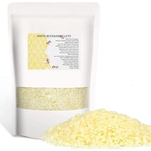 White Beeswax Pellets 2LB 100% Pure and Natural Triple Filtered for Skin, Face, Body and Hair Care DIY Creams, Lotions, Lip Balm and Soap Making Supplies