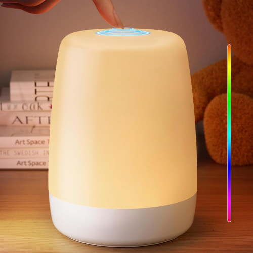 Nursery Night Light, Touch Bedside Lamp Rechargeable, RGB Color Changing Dimmable Table Lamp, Sleep Aid Kids Breastfeeding LED Night Lamp