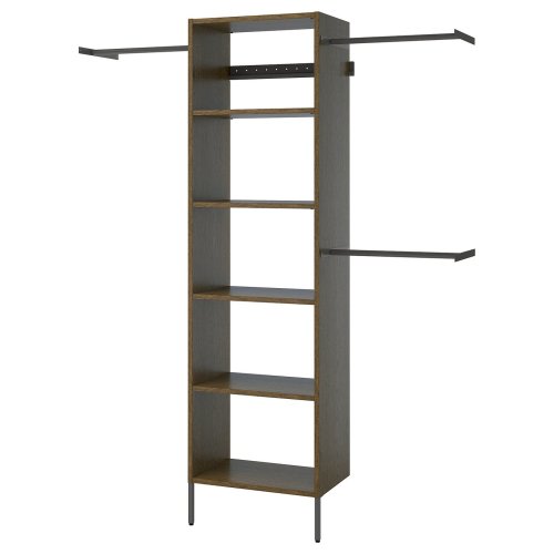 AURDAL Wardrobe combination - brown stained oak veneer/dark gray 68 1/2-94 1/2x15 3/4x87 "