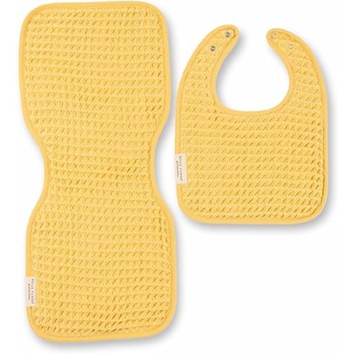 Bella Tunno Baby Bibs and Burp Cloths Set – Reversible Drool Bibs and Soft Absorbent Newborn Burp Cloths, Oeko-TEX Certified (Sunshine)