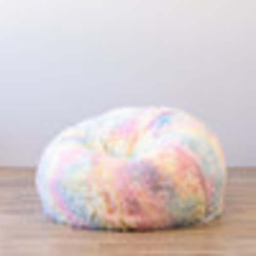 Fur Rainbow Tie Dye Bean Bag - Unicorn | Ivory & Deene