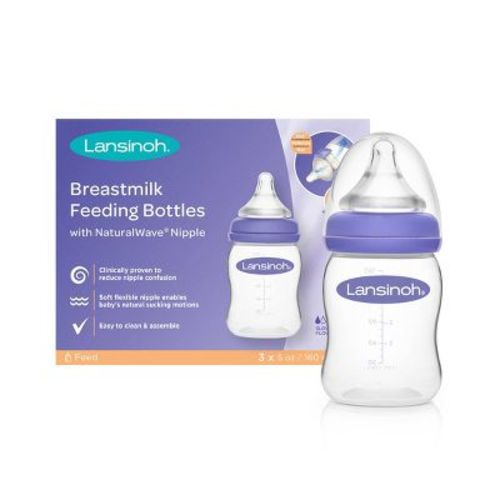 Lansinoh Momma Feeding Bottle With Natural Wave Nipple - 5 Fl Oz/3ct