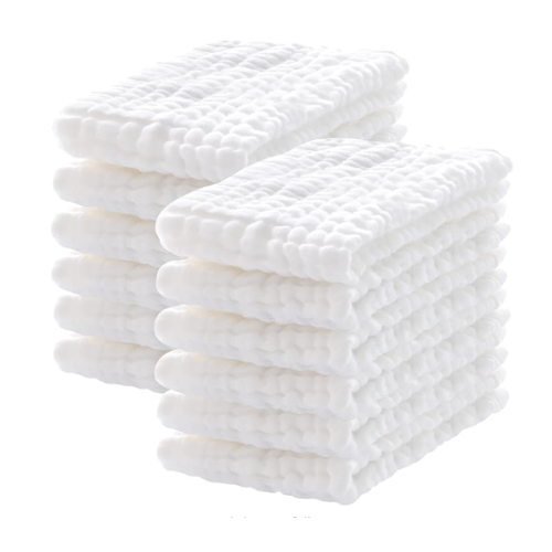 12 Pack Muslin Burp Cloths