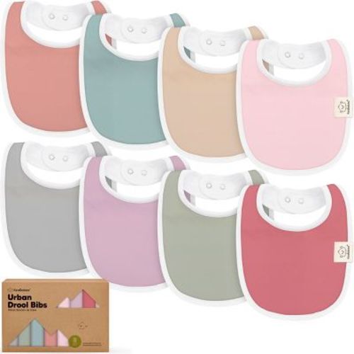 KeaBabies 8pk Organic Baby Bibs for Boy, Baby Drool Bib for Baby Boys and Girls, Newborn Teething Bibs