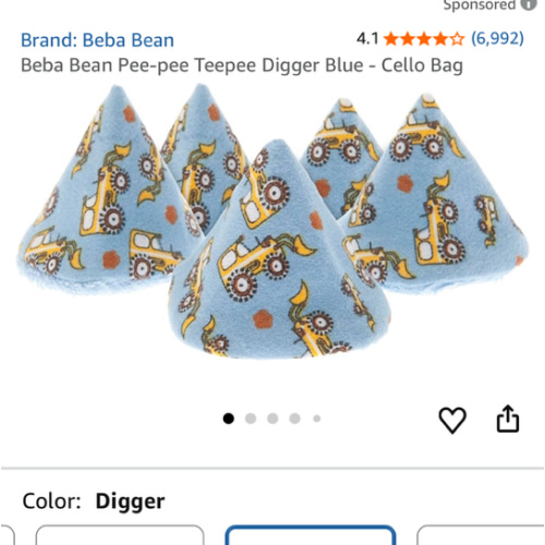 Beba Bean Pee-pee Teepee Digger Blue - Cello Bag