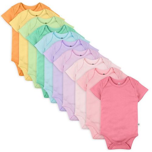 The Honest Company®  - 0-3 Months 10-Pack Organic Cotton Bodysuits in RainbowThe Honest Company®